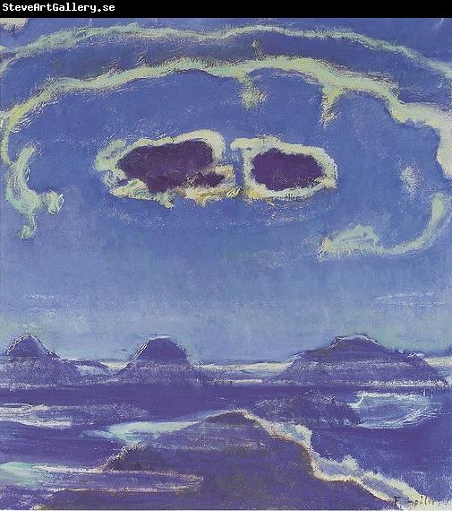 Ferdinand Hodler Monch und Jungfrau im Mondschein